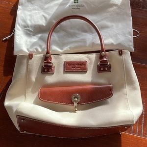Beautiful leather trimmed canvas Kate Spade bag